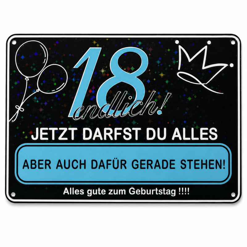 Geburtstag - endlich 18 | Schönes Geschenk zum 18 Geburtstag