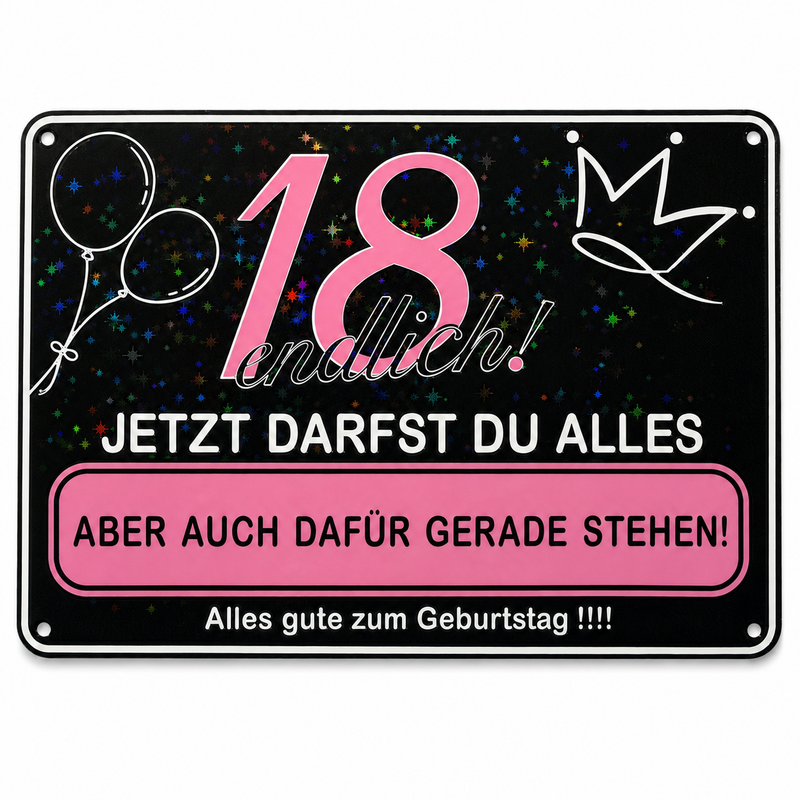 Geburtstag - endlich 18 | Schönes Geschenk zum 18 Geburtstag